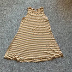 Old Navy mustard yellow striped swing dress – S